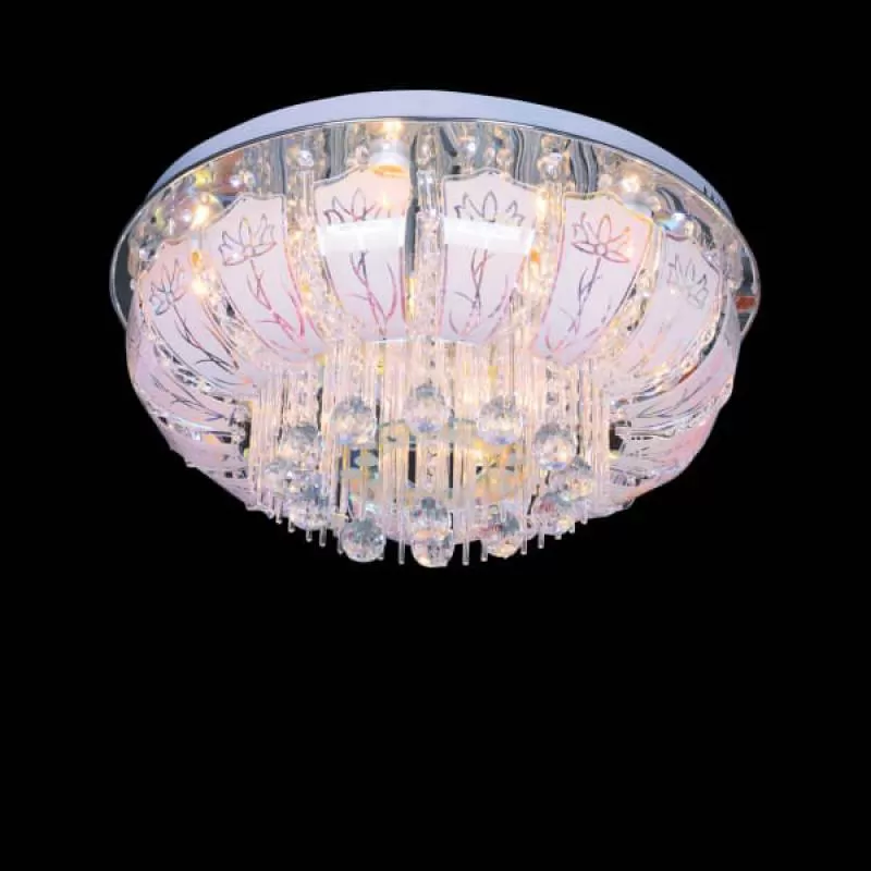 Đèn mâm áp trần led tròn trang trí phòng khách căn hộ D600mm EC-ML8138 