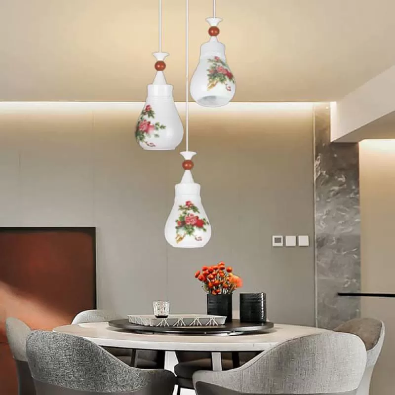 Đèn thả trần 3 bóng thủy tinh trang trí phòng ăn, quán cafe DR-B7283/3