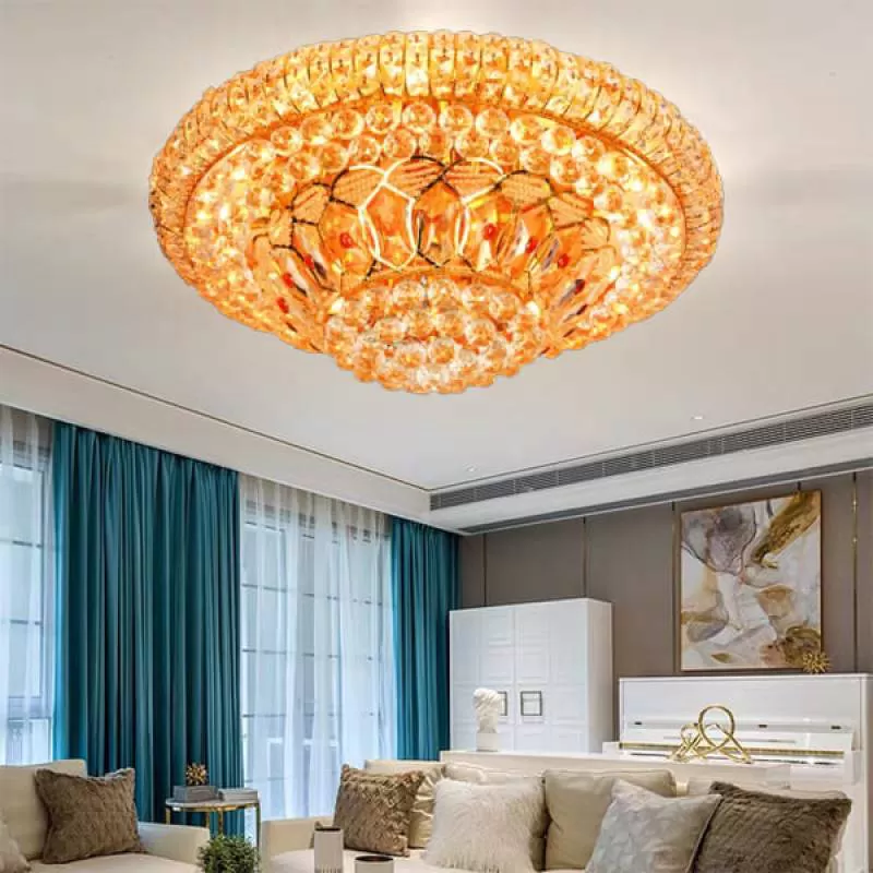 Đèn mâm pha lê ốp trần phòng khách sang trọng D800mm HP-MLF5028 