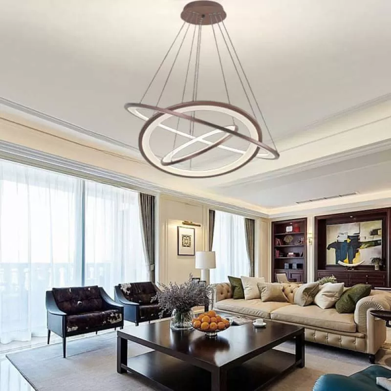 Đèn thả trần 3 vòng led trang trí phòng khách D400-600-800mm VA-T7515 