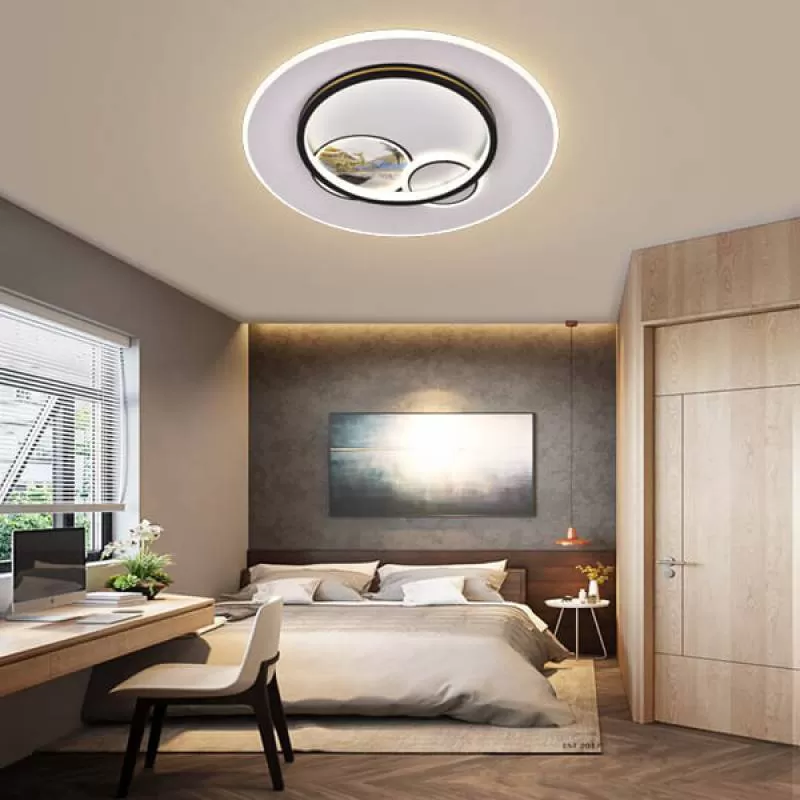 Đèn ốp trần led 3 chế độ ánh sáng trang trí phòng ngủ D500mm HP-ML7316
