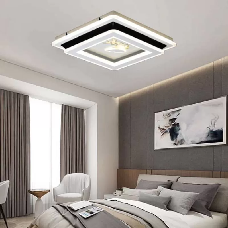 Đèn ốp trần led 3 màu trang trí phòng ngủ hiện đại 480x480mm HP-ML7183