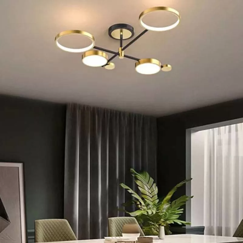 Đèn chùm ốp trần led 3 chế độ trang trí hiện đại W900mm DC-TTK112T2+2