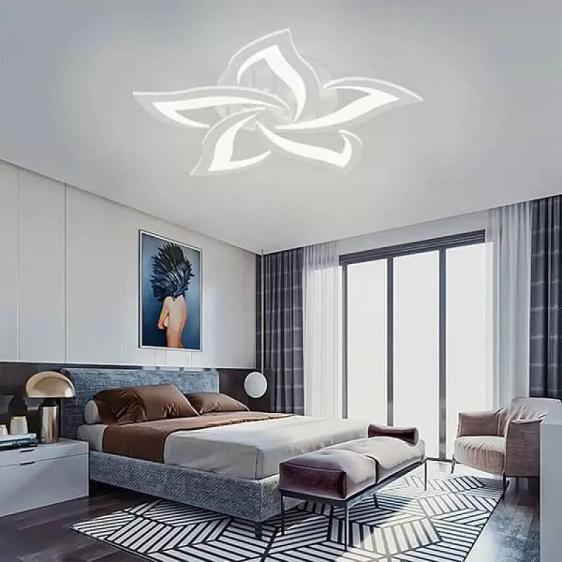Đèn ốp trần led hiện đại 5 cánh trang trí phòng ngủ D600mm PH-MO975