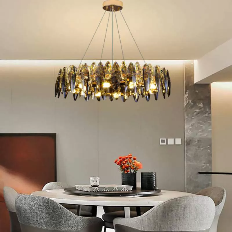 Đèn chùm pha lê thả trần trang trí bàn ăn cao cấp D600mm HP-CFL2840