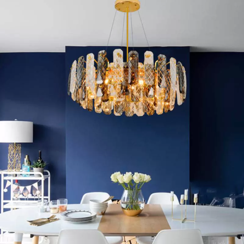 Đèn chùm pha lê thả trần trang trí bàn ăn cao cấp D600mm HP-CFL2837