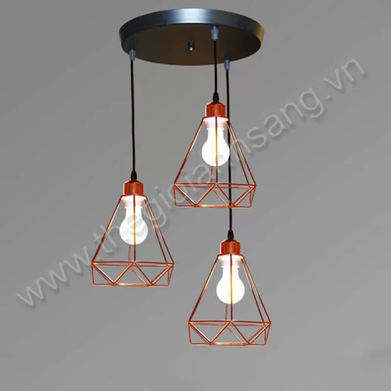 Đèn thả bàn ăn 3 bóng xi hồng DC-TCF31/3 Xi Hồng