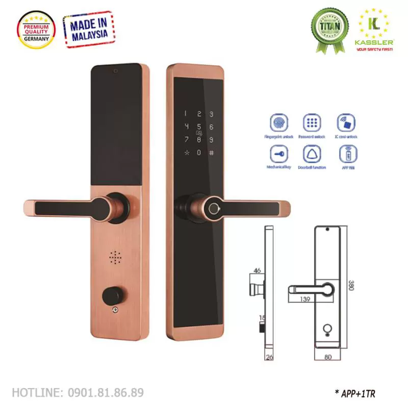 Khóa vân tay Kassler KL-600 – APP Mobi 