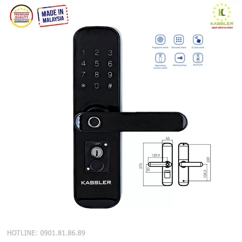 Khóa vân tay Kassler KL-668 – Mở App điện thoại