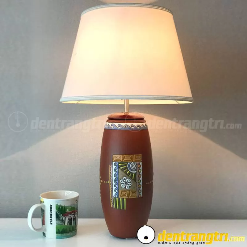 Đèn Sứ Trắng Sen Xanh Nhỏ – DGAK009