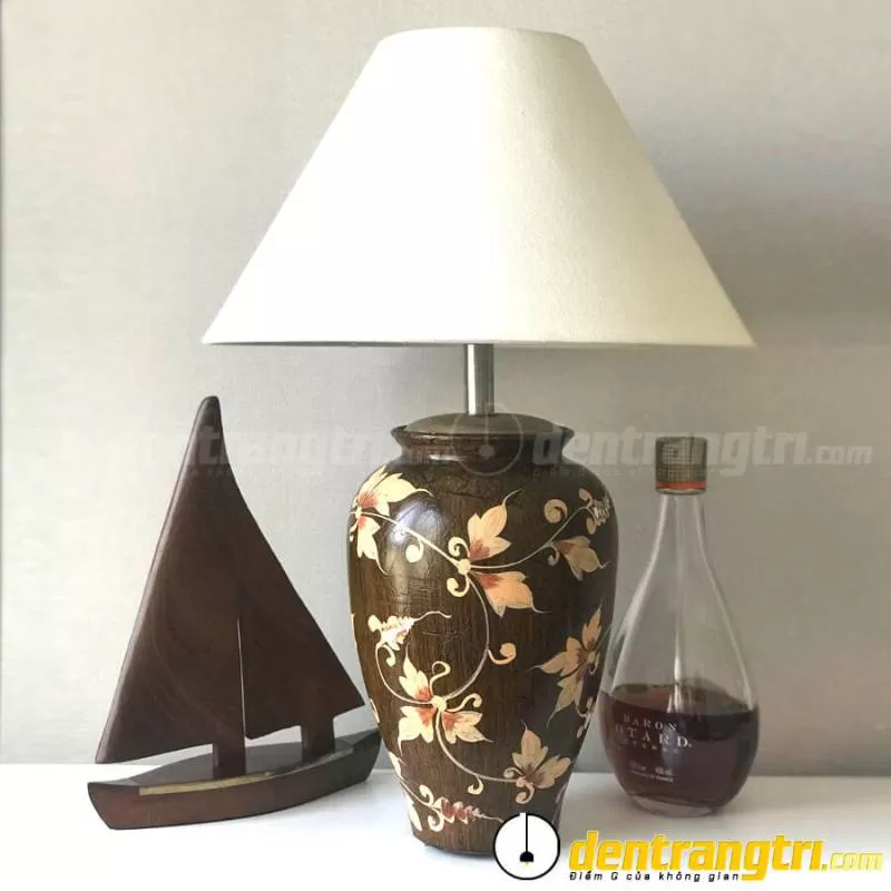 Đèn Gốm Giả Gỗ Trung – DGAK011
