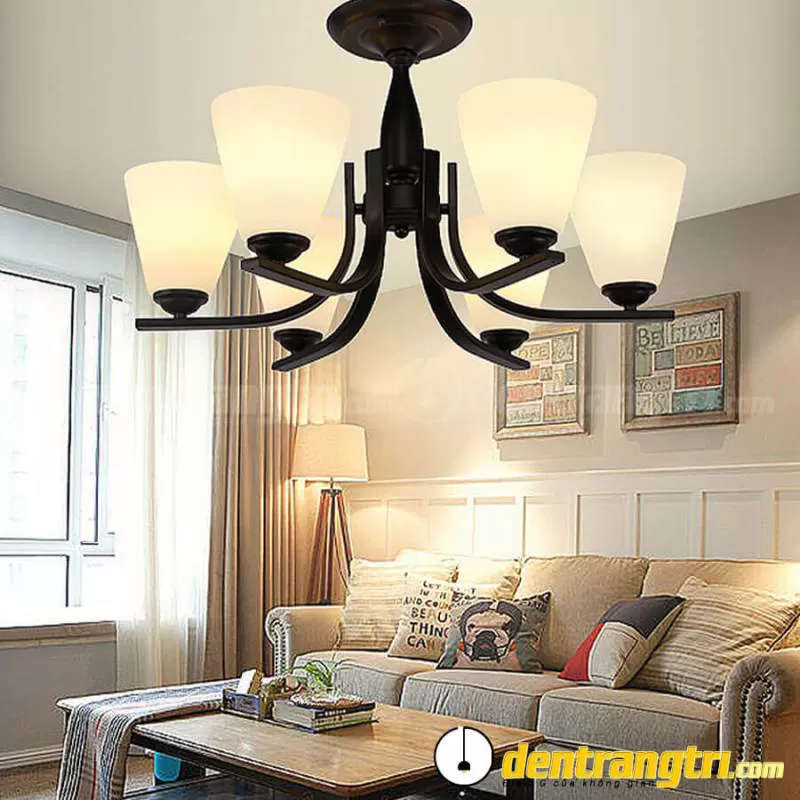 Đèn Ốp Trần 6 Cánh Thủy Tinh Đục – DOT00090.6