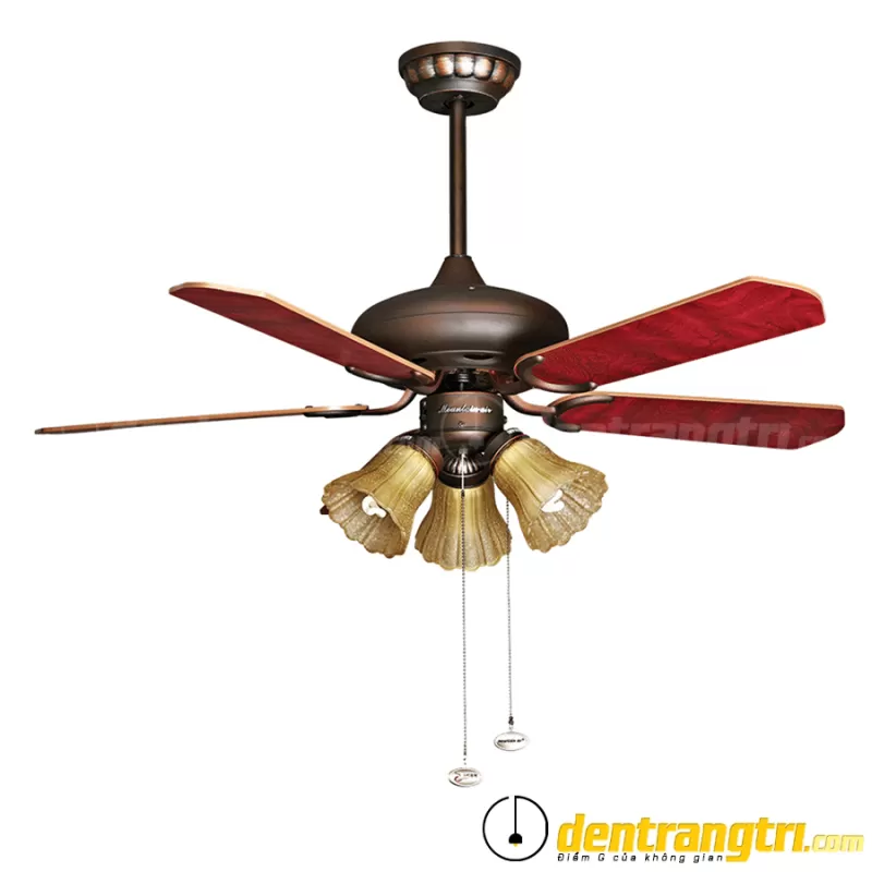 Đèn Quạt Cận Đại Nâu Đậm – 42WE-0048