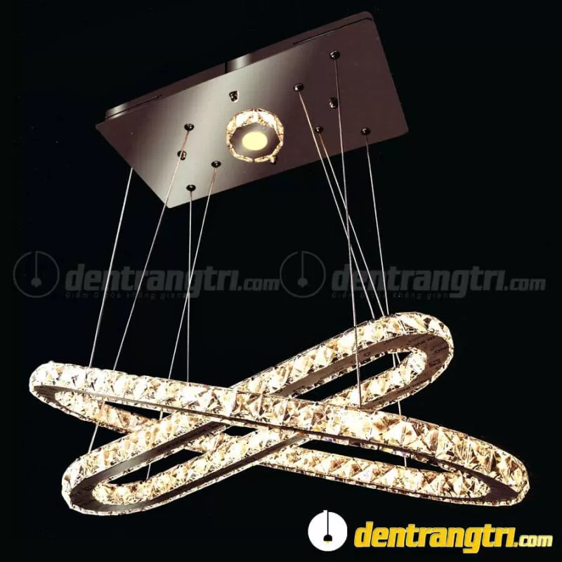 Đèn Thả Pha Lê 2 Vòng Oval – DTVK 2668