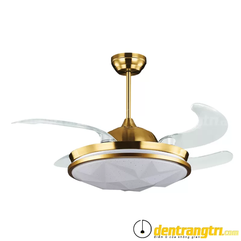 Đèn Quạt Hiện Đại Vàng Kim – 44WE-6004