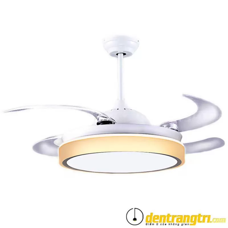 Đèn Quạt Trắng Phối Vàng – 44WE-DC6017
