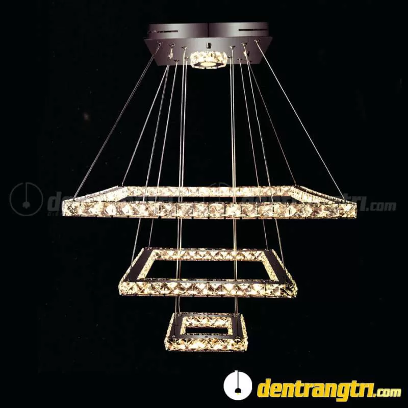Đèn Thả Pha Lê Hình Vuông 3 Vòng – DTVK 2628