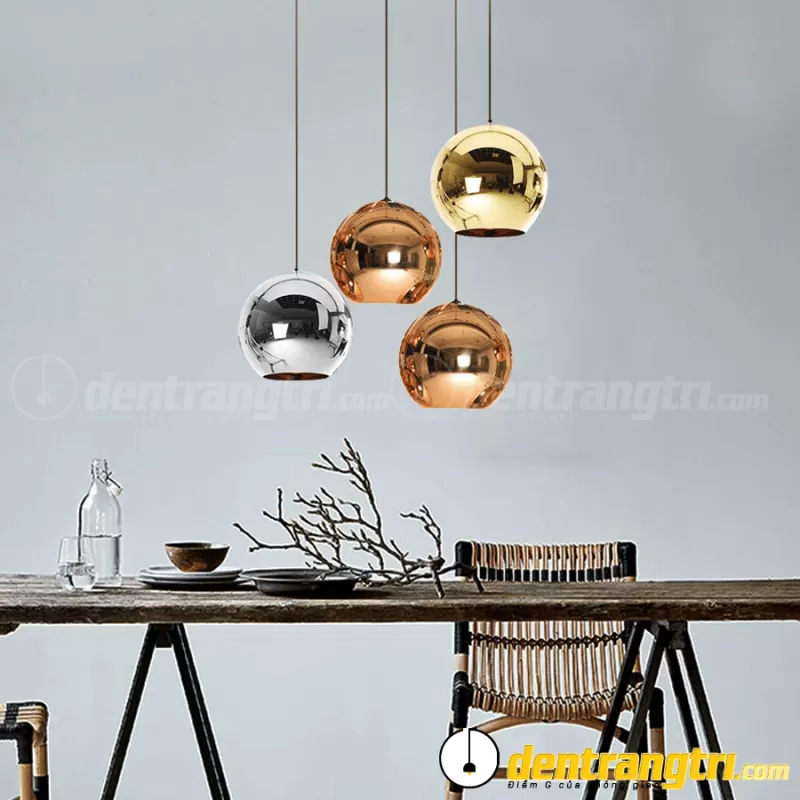 Đèn Thả Châu Tròn Kim Loại Sáng – DT00059