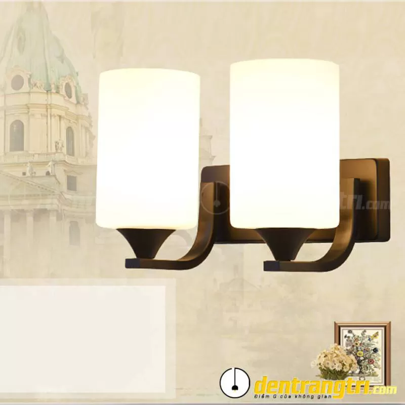 Đèn Vách Chao Trụ Đế Đen Đôi – DV00152.2