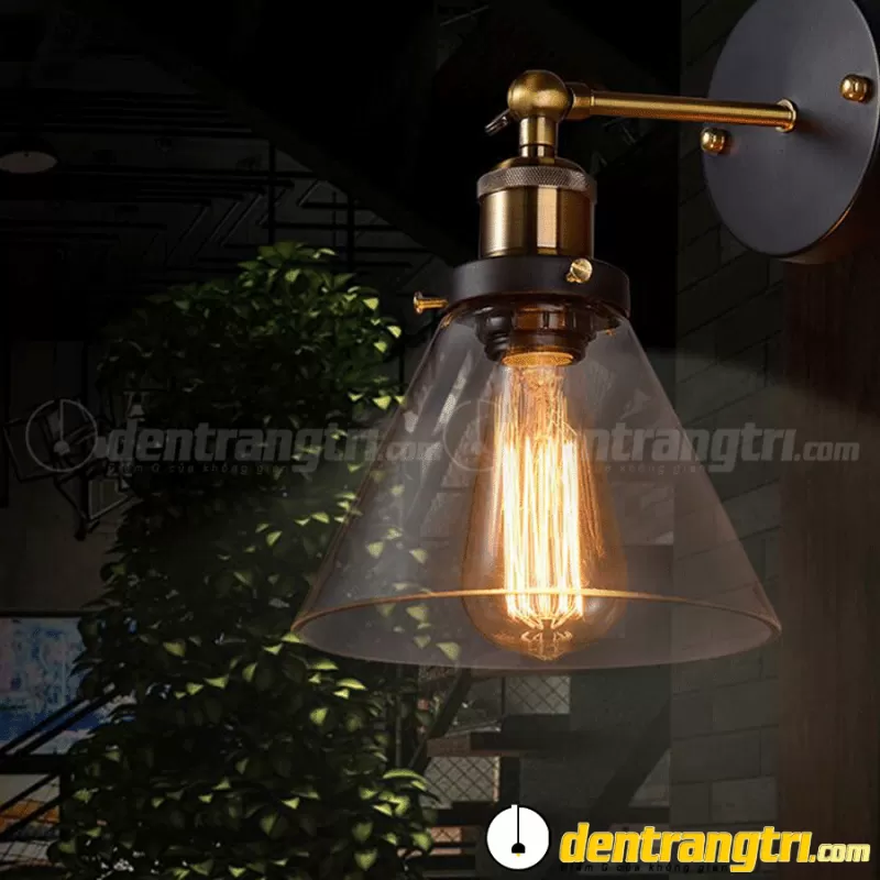 Đèn Vách Thủy Tinh Đế Đồng – DV00056