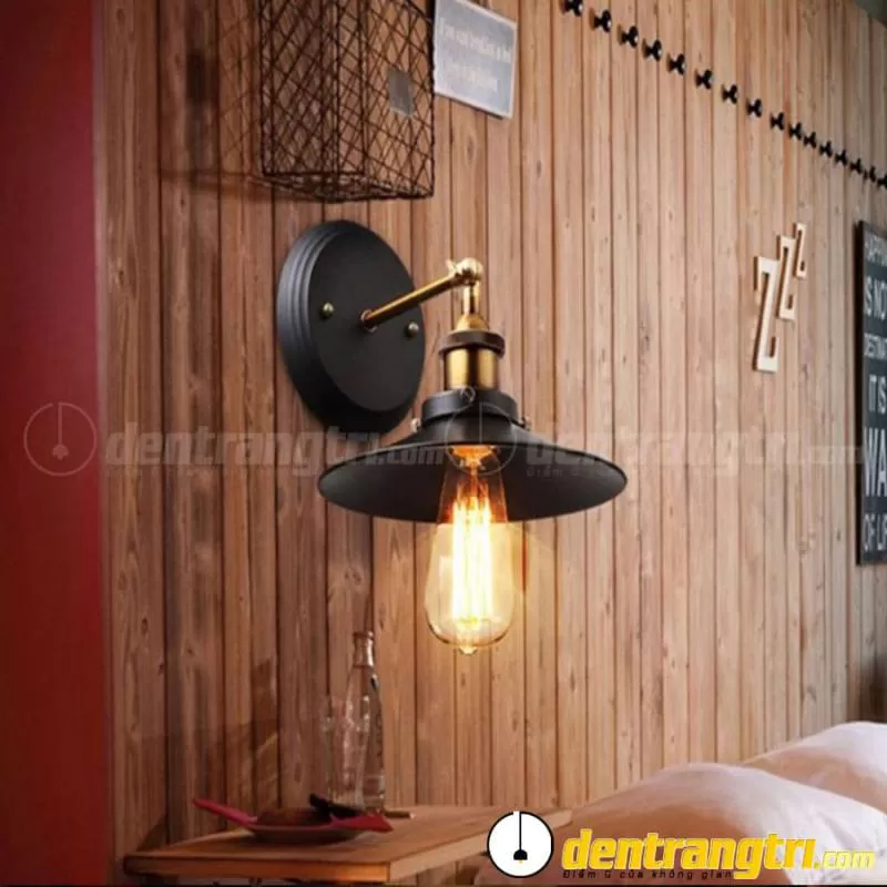 Đèn Vách Chao Bẹt Phối Vàng Đồng – DV00136