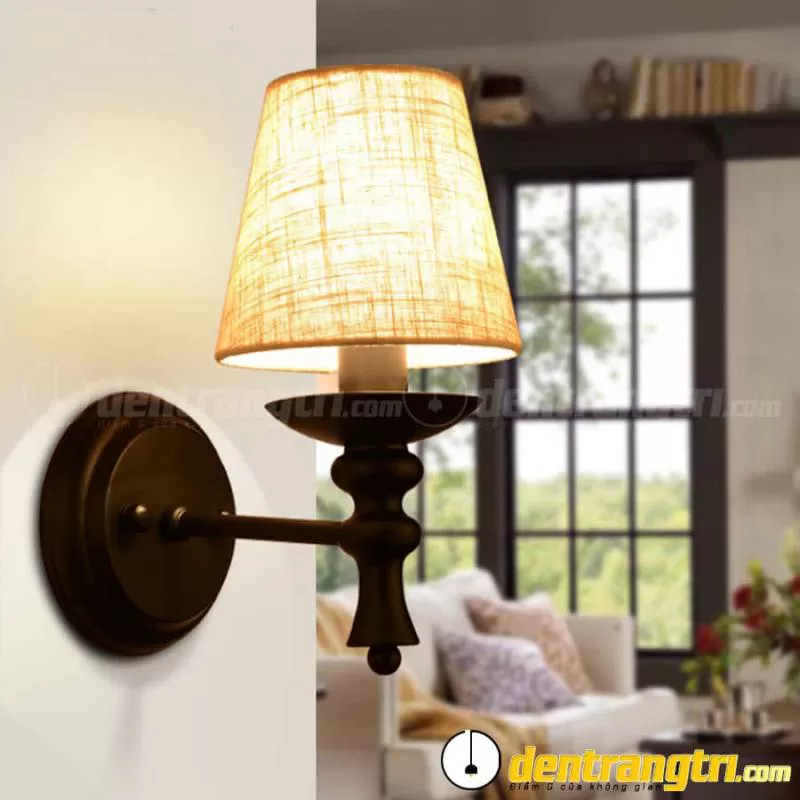 Đèn Vách Đế Đen Chụp Vải Bố – DV00020
