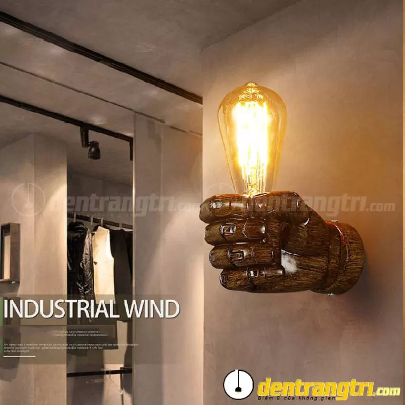 Đèn Vách Nắm Tay Gỗ – DV00019