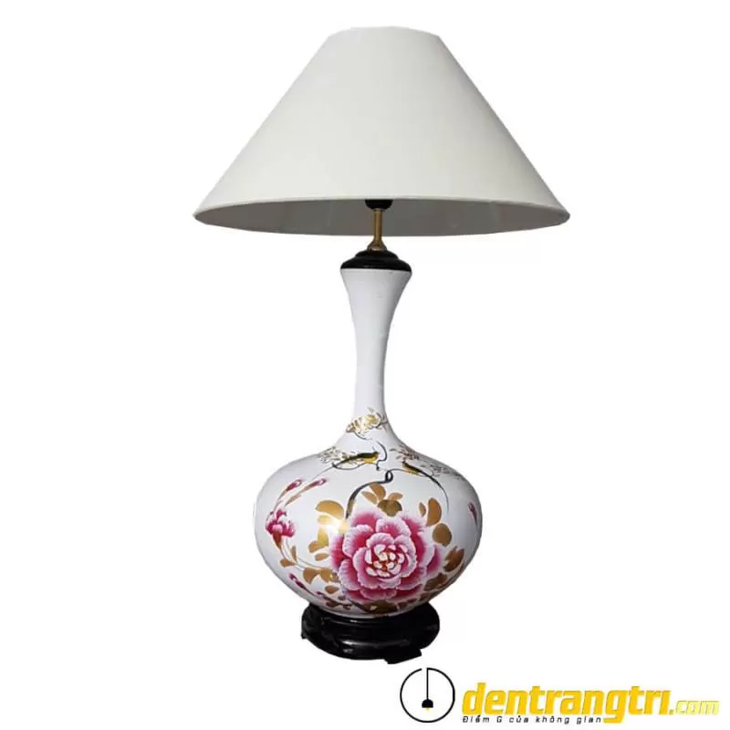 Đèn Gốm Sơn Mài Hoa Hồng – DGDN014