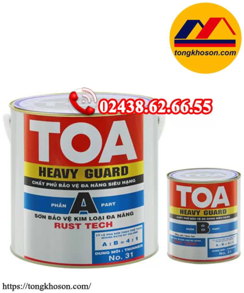 Sơn chống rỉ epoxy TOA HeavyGuard Rust Tech (#TOA - CREP)