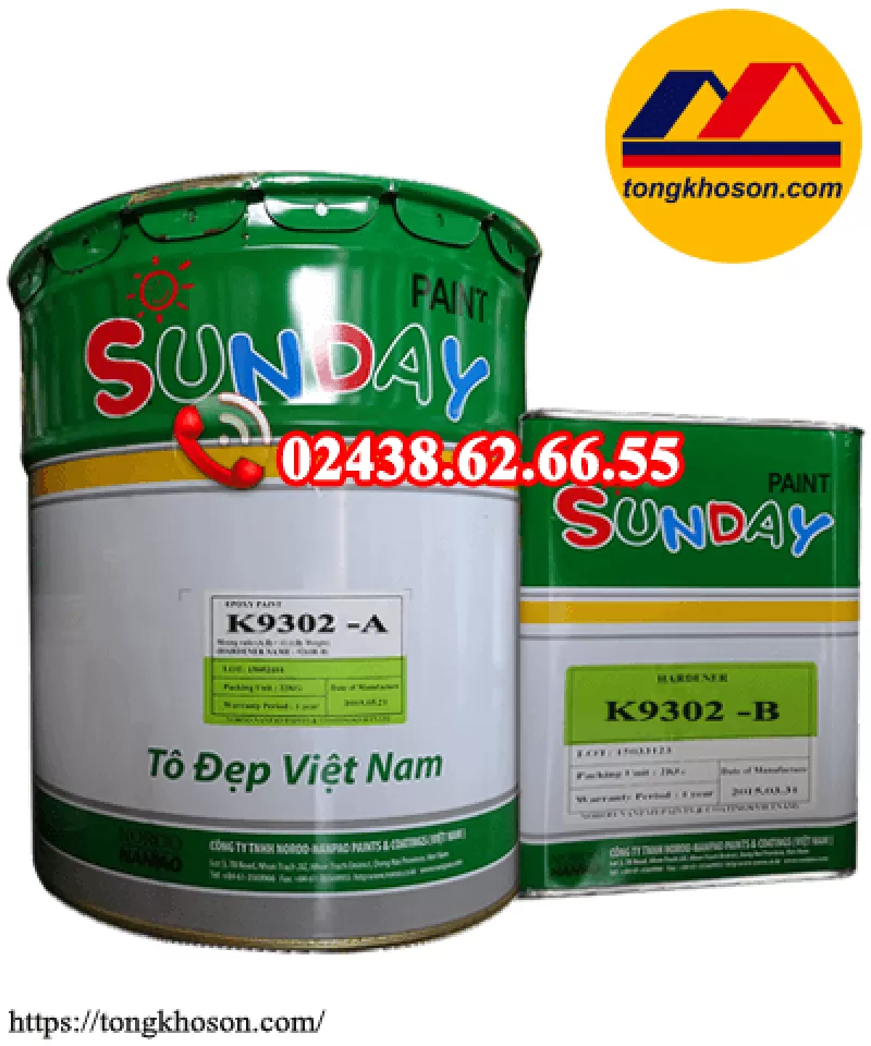Sơn Epoxy lớp giữa Sunday K9302 dùng cho kết cấu thép (#SUNDAY K9302)