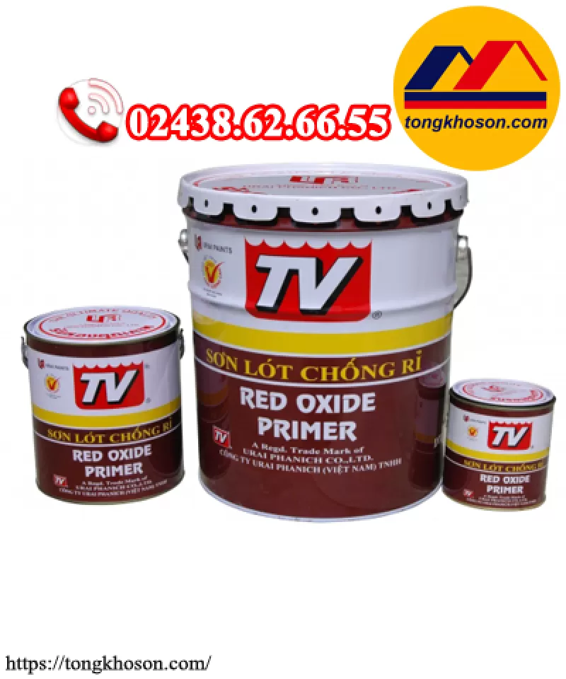 Sơn chống rỉ TV màu đỏ, mâu đỏ (#TV CRĐ)