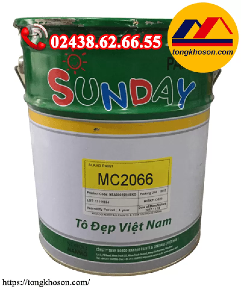 Sơn lót chống rỉ Alkyd Sunday màu đỏ nâu (#Alkyd Sunday)