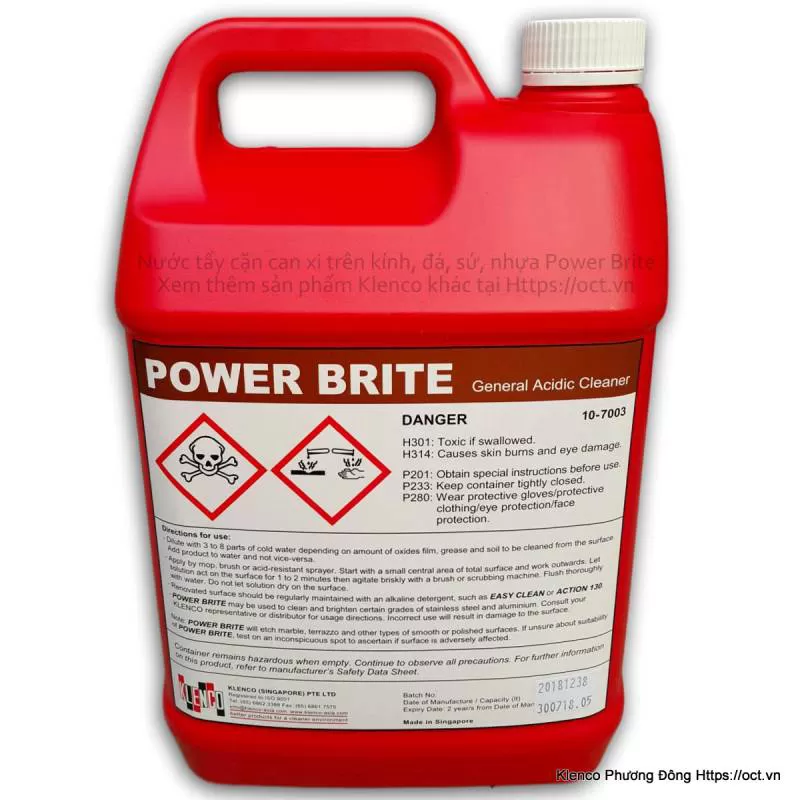 Power Brite-5L Chất tẩy cặn can-xi