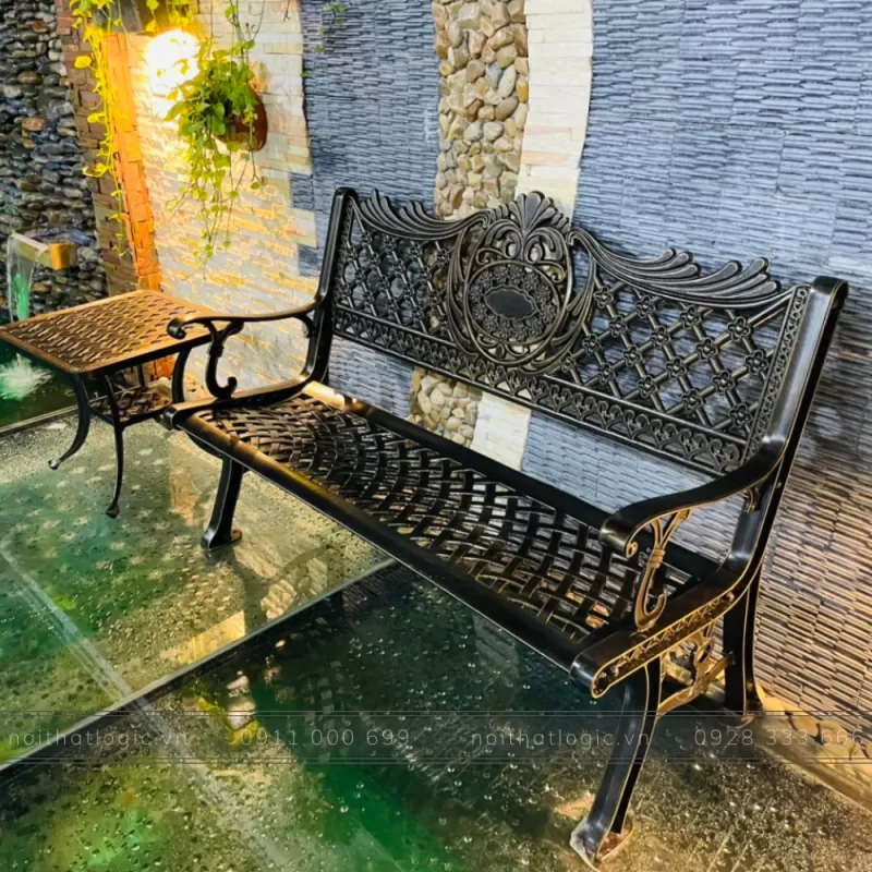 Ghế công viên nhôm đúc dành cho sân vừn biệt thự GCV-NH 