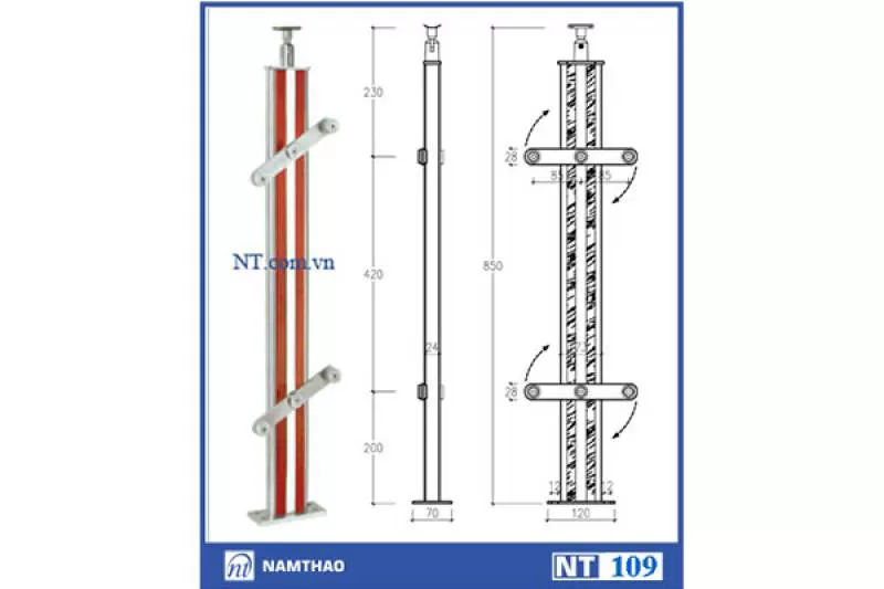 Trụ lan can Inox Nam Thao NT 109 