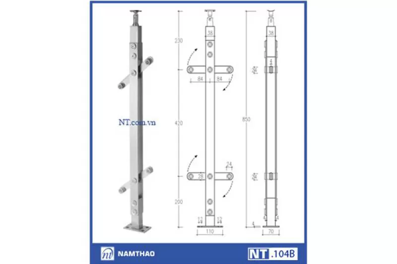 Trụ lan can Inox NT 104B Nam Thao