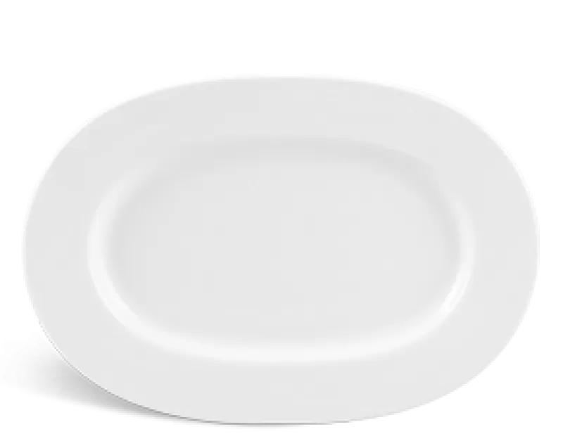 Dĩa oval 25 cm - Camellia - Trắng