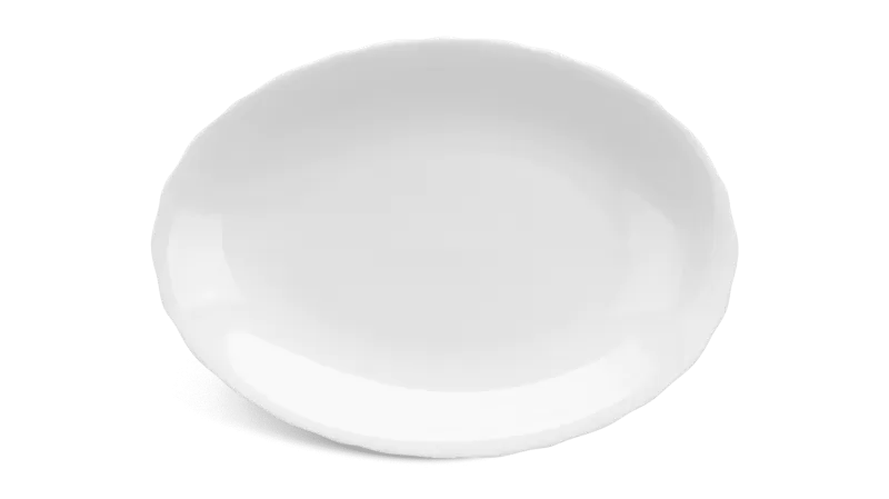 Dĩa oval 28 cm - Mẫu Đơn IFP - Trắng Ngà