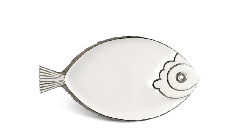 Dĩa con cá 37 x 20.5 cm - Ngọc Biển - Chỉ Bạch Kim
