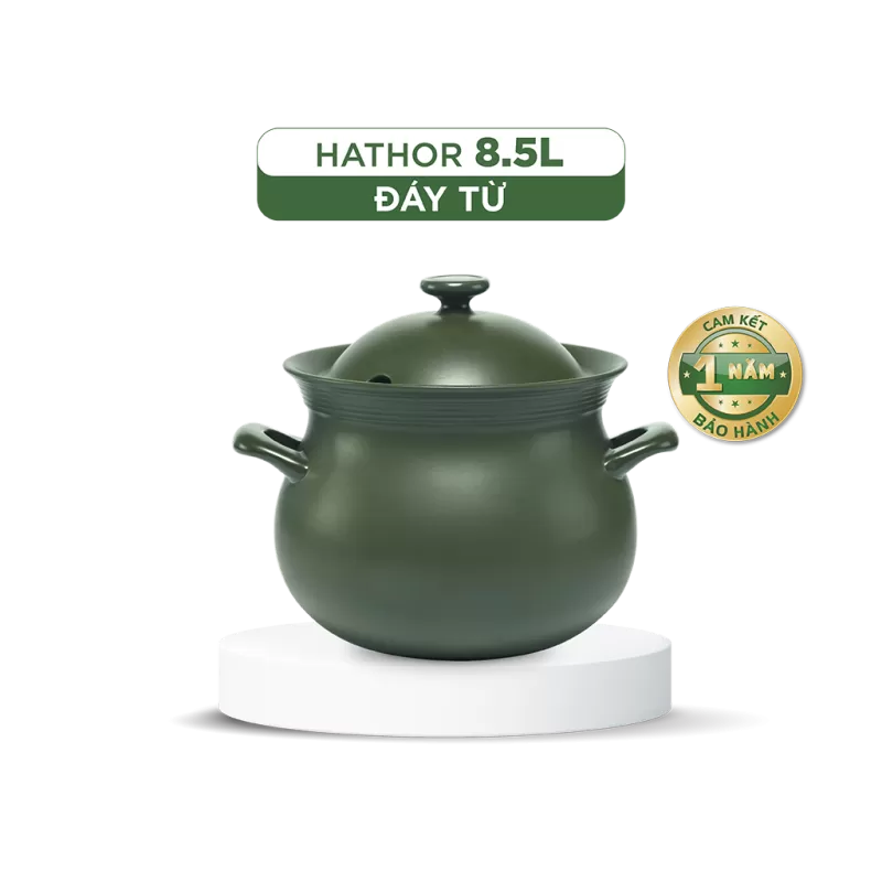 Nồi dưỡng sinh Hathor (Nồi thân bầu) 8.5 L + nắp có lỗ (bếp từ)