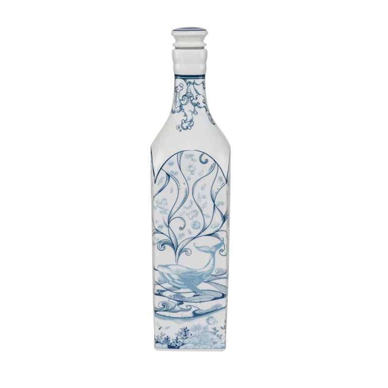 Chai sứ dưỡng sinh vuông 1.0 L + nắp - Dưỡng sinh - Biển Xanh