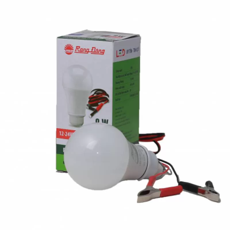 Đèn led Bulb A60/9W 12-24VDC kẹp 6500K SS 