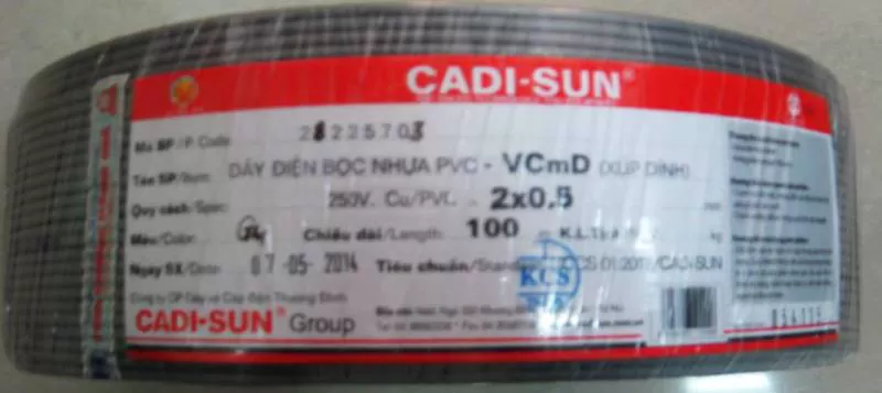 Dây điện Cadisun, dây súp dính VCmD 2x0.5