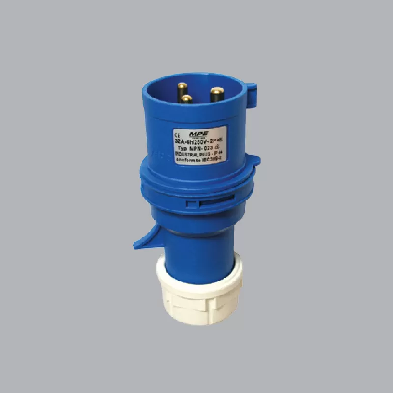 Phích cắm công nghiệp loại di động có kẹp giữ dây, 3 chân 16 A - IP67 (MPN - 0132) 