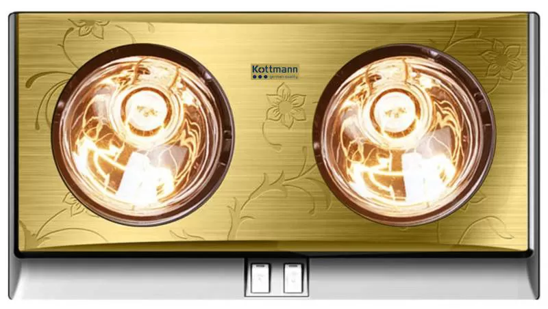 Đèn sưởi nhà tắm Kottmann 2 bóng dòng vàng (KOTT-GOLDEN) 550 W - K2B-G