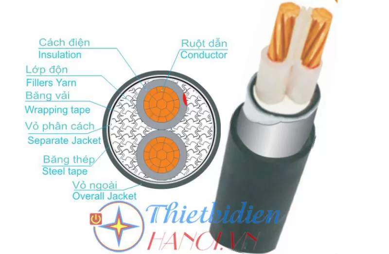 Dây cáp điện Trần Phú, Cáp ngầm CXV-DSTA 2x70