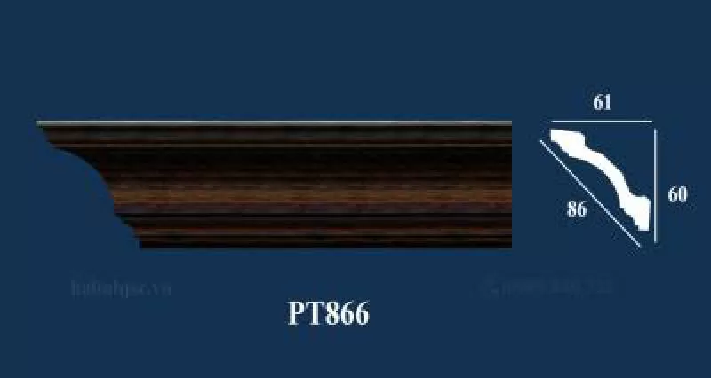 Phào chỉ cổ trần PS vân gỗ cao cấp PT866