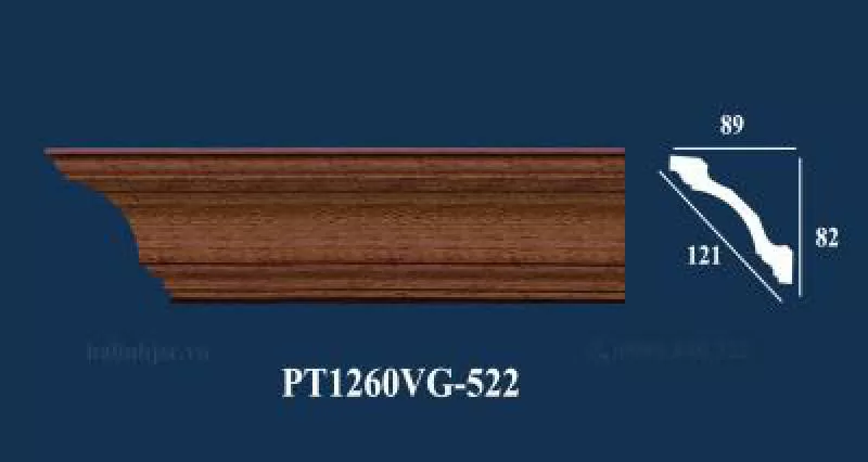 Phào chỉ cổ trần PS vân gỗ PT1260VG-522