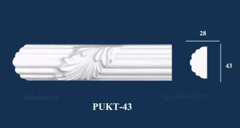 Phào chỉ tường hoa văn nhựa Pu cao cấp PUKT-43
