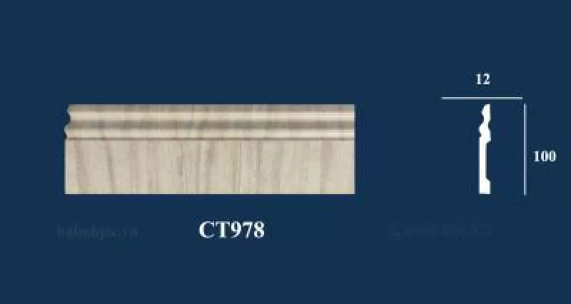 Phào chỉ chân tường PS màu kem cao cấp CT978